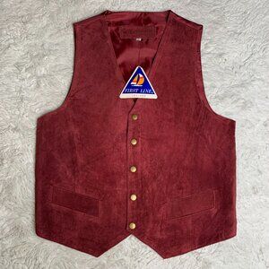 First Line leather Red/maroon Vest size Med NWT